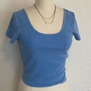 faded blue crop top from wild fable